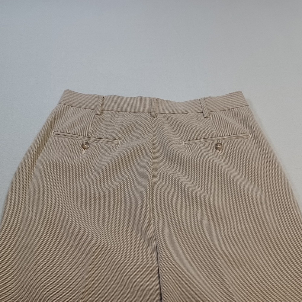 Ivy Crew Classics Mens 32x30 Tan Pleated Micro Check Cuffed Dress Pants Trousers - Picture 10 of 10